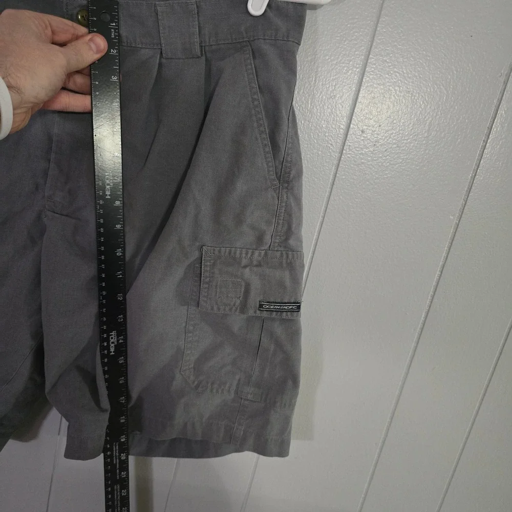 Ocean Pacific Cargo Shorts Mens 36 Grey Pleated Multi Pocket‎ Utility OP